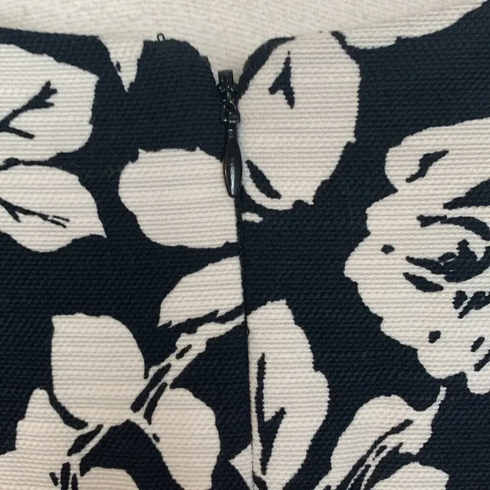 Talbot's women's size 6 small black white floral dress business casual tweed lin